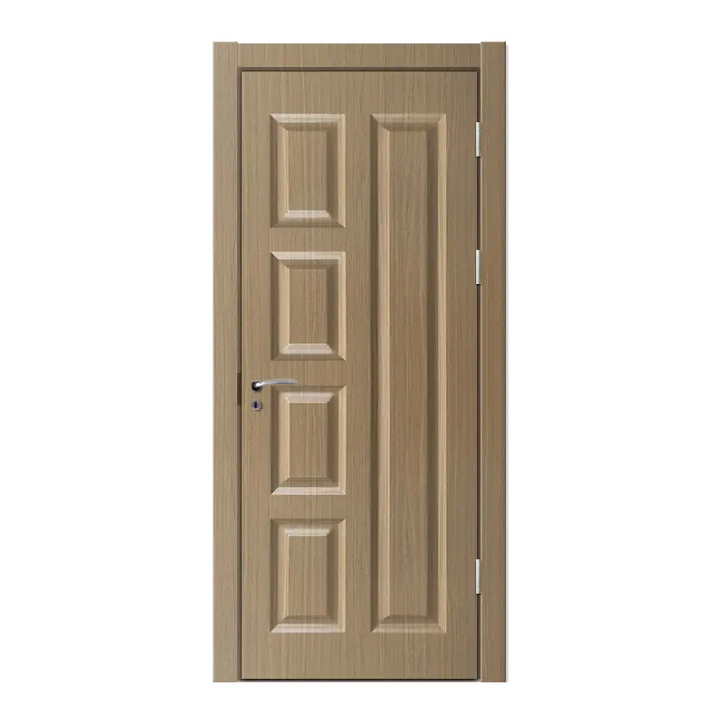 Vente en gros de matériaux de construction, porte en PVC avec cadre en bois, coque de porte en PVC pour maison