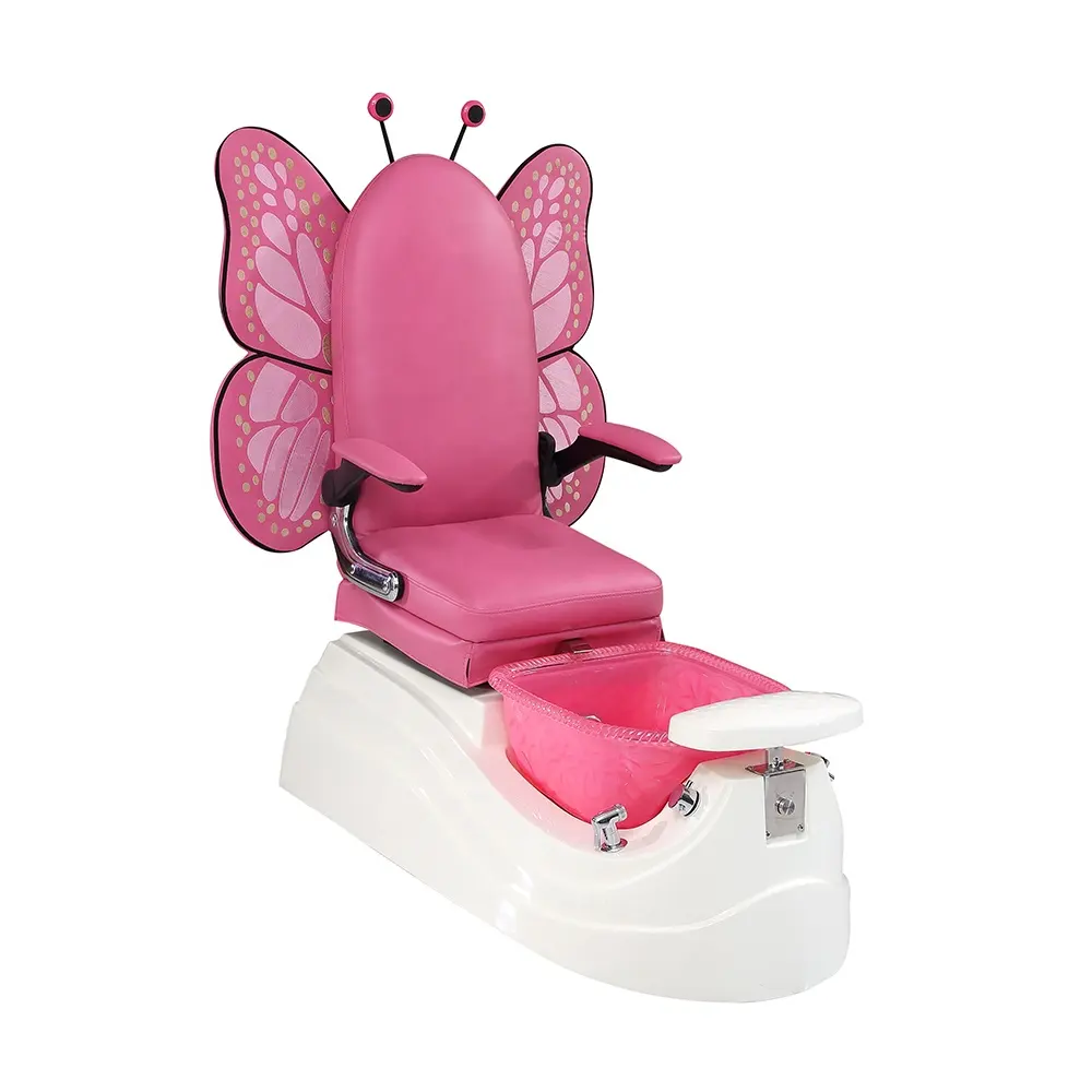 Chaise de pédicure papillon pour enfants, chaise de pédicure rose pour enfants spa