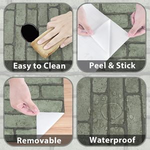 Carta <span class=keywords><strong>da</strong></span> <span class=keywords><strong>Parati</strong></span> Adesiva Rimovibile ORON DECO in PVC Effetto Mattone per Decorazione Interna Casa - Product Image 2