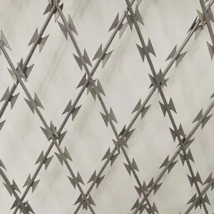 75x150 millimetri dimensione di foro saldato rasoio filo spinato zincato concertina wire mesh pannelli rasoio recinto di filo