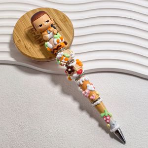 <span class=keywords><strong>Stylo</strong></span> à bille perlé DIY fait main avec perles aléatoires et peintes à la main, fournitures de perlage, boîte surprise mignonne, vente en gros - Product Image 5