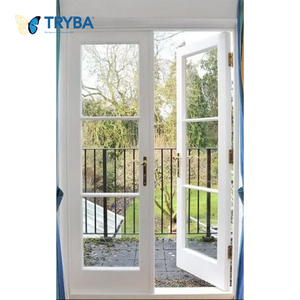 Puertas multifunción de material UPVC de estilo francés con parrilla utilizadas para puertas abatibles de casas - Product Image 1