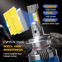 Ampoule de phare de voiture LED SFIDA V3 45W 6000K 12V 4500 Lumens, garantie de 2 ans, ajustement universel, nouvelle version, remplacement/mise à niveau H4