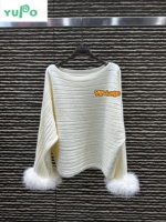 Pull en maille décontracté de luxe pour femmes, de haute qualité, quatre saisons, col rond, motif logo sur le devant, 100% coton, streetwear