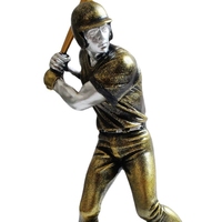 Personnalisable Résine Artisanat Maison Salon Décor Art Sculpture Match Souvenir Cadeau Antique Or Joueur De Baseball Figure Trophée Statue