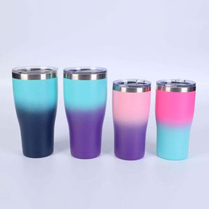 Vaso Térmico Curvo de 30oz/40oz, Acero Inoxidable, Aislamiento al Vacío de Doble Pared, con Tapa y Diseño Degradado - Product Image 1