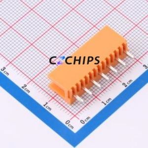 MXHT396V-3.96-07P-OE01-Cu-A Plug-in Terminal Block Through hole,P=3.96mm Board-to-Board / Socket - Open 1x7P 3.96mm Orange - Product Image 2