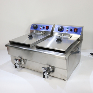 13 + 13L Countertop thực phẩm trứng cá Donut công nghiệp Fryer đôi sâu thực phẩm Xe Tải điện nồi chiên với vòi nước - Product Image 3