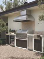 Ensembles d'armoires de cuisine BBQ d'extérieur modernes en acier inoxydable antirouille pour station de cuisson de jardin