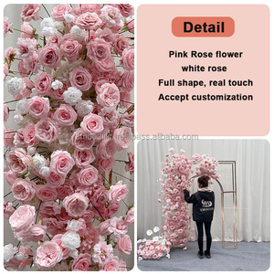 Fondo Floral Rosa para Eventos y Bodas, Camino de Mesa de Flores Artificiales para Decoración de Fiestas y Eventos - Product Image 3