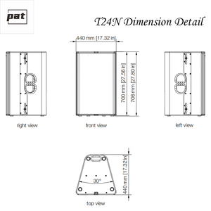 T24N Dual 12" Full Range <strong>Speaker</strong> Passive Pa Audio System for Bar Party 2x12" / 1.4" Horn-in-horn Construction - Product Image 4