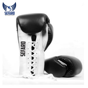 High-Quty Professional Breathable 6oz Boxing Gloves Customizable PU Leather Wholesale MMA <b>Trainer</b> Gloves Custom Logo Black Color - Product Image 4