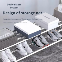 Nouveau design en acier inoxydable 2 couches télescopique Double tige porte-vêtements sac mobile étendoir pour chambre balcon matériau métallique