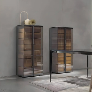 Custom Mid Century Luxury Bar Hall Buffet Cabinet Sofa <strong>Design</strong> Tall Sideboard Modern Glass Showcase <strong>Closet</strong> for Home Dining Room - Product Image 3