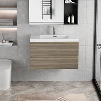 Kabinet Kamar Mandi All-in-One Modern dengan Wastafel Keramik Batu Alam Gaya Log Modern untuk Cuci Tangan dan Mencuci Muka