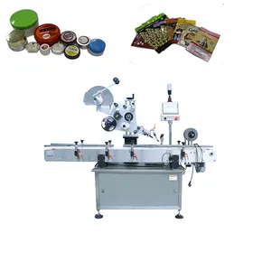 automatic label maker machine with tape for cosmetic box, flat soap upper surface sticker labeller PM-100