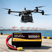 Batterie de drone semi-solide 350Wh/kg 30000mAh 6S-14S à longue autonomie pour drones de cartographie, d'inspection et industriels