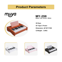 MY MUSIC MY-258 Portable Electronic Keyboard 25-Key Wooden Electric Organ Digital Piano Instrument