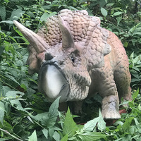 Modèle de dinosaure animatronique Triceratops avec capteur de mouvement pour parc d'attractions