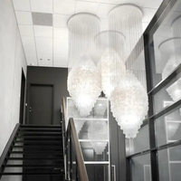 Lustre Moderne Américain Élégant en Forme de Coquillage, Hauteur 200 cm, à Intensité Variable, pour Escaliers, Salon, Hall d'Entrée