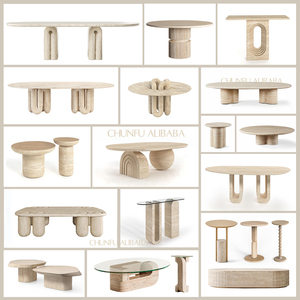 <span class=keywords><strong>Table</strong></span> <span class=keywords><strong>Basse</strong></span> de Salon Moderne Minimaliste Nordique pour Villa, <span class=keywords><strong>Table</strong></span> d'Appoint et <span class=keywords><strong>Banc</strong></span> en Travertin - Product Image 4