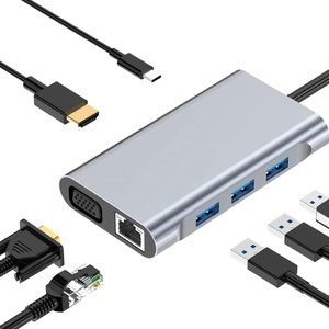 7 trong 1 USB Loại C Adapter Hub Dock với 3 USB 3.0 Cổng HDMI <span class=keywords><strong>VGA</strong></span> Gigabit Ethernet và PD sạc cho MacBook Pro , <span class=keywords><strong>iPad</strong></span> Pro vv - Product Image 2