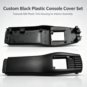 Cache-console ABS personnalisé, habillage moulé par injection, panneau de tableau de bord en plastique noir, ensemble de garnitures intérieures automobiles, texturé - Product Image 1