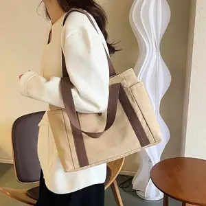 Individuelle Luxus-Tote-Tasche für Damen Druck Logo Leinwand-Taschen Baumwolle Tragetaschen Mode-Tote-Taschen Quelle Fabrik