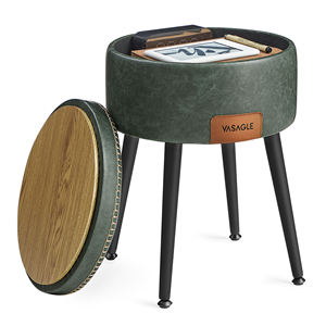 <span class=keywords><strong>VASAGLE</strong></span>-Siège de rangement rond et moderne du milieu du siècle avec pieds en acier, <span class=keywords><strong>tabouret</strong></span> de mode, pouf de rangement, chaise de vanité - Product Image 1