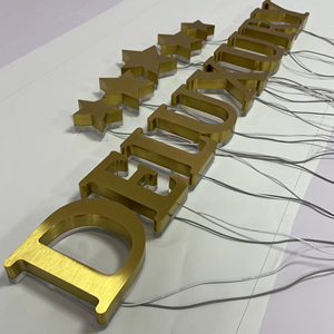 Insegne Retroilluminate Personalizzate in Acciaio Inox, Lettere 3D per Negozi, Insegna <span class=keywords><strong>LED</strong></span>, Logo per Esterni, Insegna Luminosa per Facciata <span class=keywords><strong>Negozio</strong></span> - Product Image 1