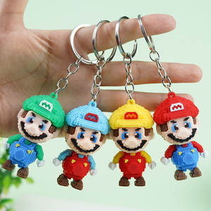 <span class=keywords><strong>Porte</strong></span>-clés en forme de bloc de construction de dessin animé Mario, nouveau style, écologique, léger, en caoutchouc souple PVC, pendentif <span class=keywords><strong>Lego</strong></span> - Product Image 1