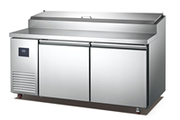 Réfrigérateur de table en acier inoxydable, comptoir de préparation de pizzas et de snacks pour restaurant, réfrigérateur