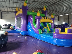 Trampoline gonflable Offre Spéciale violet <span class=keywords><strong>vert</strong></span> château jeu enfants gonflable maison fête saut rebond et toboggan Combo extérieur - Product Image 4