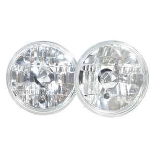 Faro Redondo de 5.75 Pulgadas con Rejilla Plateada de Cristal, Faros de Conversión H4, Compatibles con Miles de Autos Clásicos Antiguos - Product Image 1