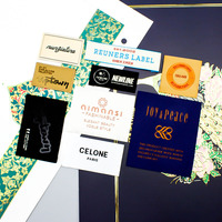 Etiquetas Tejidas de Poliéster Bordadas Personalizadas Reuners, Corte Térmico, Impresión Serigráfica, Lujo, Moda, Lavables, Corte Recto
