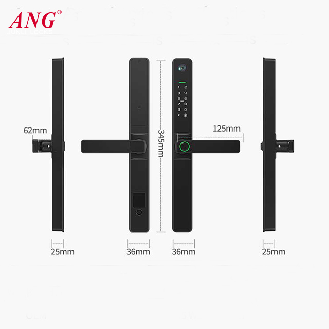 ANG Glass Smart Security Door Lock 3585 Mortise Camera Doorbell Fingerprint Password Door Lock Works with Tuya · image 4