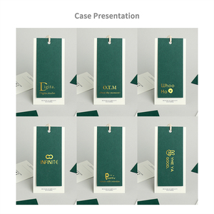 Etiquetas colgantes de ropa de lujo Etiqueta de ropa Impresión personalizada Nombre Logo Etiqueta colgante con etiquetas colgantes de papel de cuerda - Product Image 4