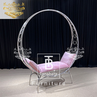 Mariée et marié en acier inoxydable reine trône chaise moderne cercle canapé