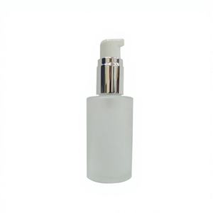 Botella de Vidrio de 30 ml con Bomba de Presión Manual, Tapa Roscada Esmerilada, para Crema para el Cuidado de la Piel con Acabado Ácido - Product Image 1