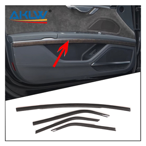 Real Carbon Fiber <span class=keywords><strong>Car</strong></span> Inner Porta Braço Painel Guarnição Tampa Anti-Scratch para Audi A8 2018-2021 Acessórios Interior do Carro - Product Image 1