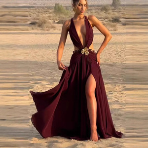 polka dot burgundy dress Burgundy Polka dots fashion prom dress Evening Gown Party Dress fg3260