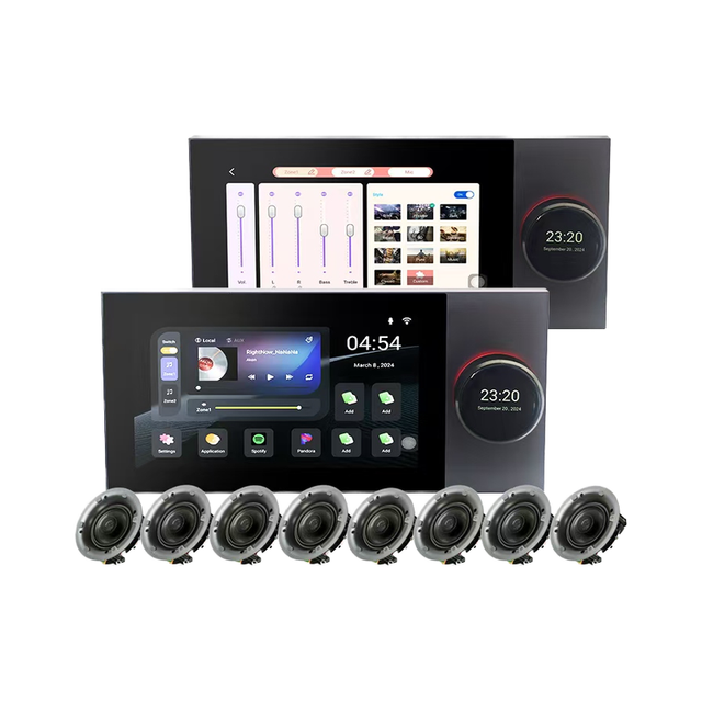 DUOMEI Tuya 7 Inch IPS Smart Switch Wi-Fi App Control Background Music Panel 8-wire Speaker Built-in Amplifier Touch Control