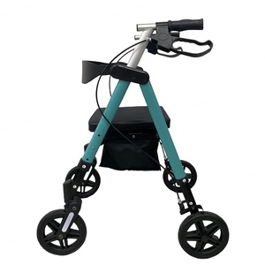 CA518 Factory Direct Sale Elderly & Disable Folding Rollator Walker <b>with</b> <b>Seat</b> <b>Walking</b> <b>Aid</b> Steel Disc Brake 136KG Capacity - Product Image 2