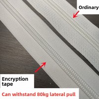 Fermetures éclair en nylon n°5 de Yiwu en gros, curseur sans verrouillage, tailles personnalisables, vendues au mètre, rouleaux entiers, couleurs assorties noir et blanc, en stock pour sacs