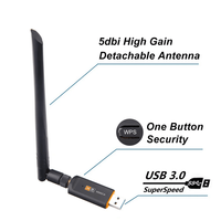 Adaptateur Wifi double bande Realtek RTL8812BU AC1300 USB 3.0 pour tablette Android, 1300 Mbps, clé Wifi USB avec antenne externe