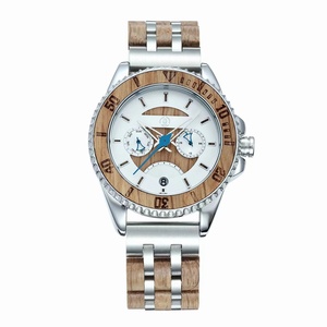 Montre <span class=keywords><strong>en</strong></span> <span class=keywords><strong>bois</strong></span> <span class=keywords><strong>de</strong></span> <span class=keywords><strong>luxe</strong></span> Affichage 24H Mouvement à quartz Cadran analogique Verre gravé Échelle <span class=keywords><strong>de</strong></span> temps 24H <span class=keywords><strong>Lunette</strong></span> rotative Charme <span class=keywords><strong>en</strong></span> <span class=keywords><strong>bois</strong></span> d'un an - Product Image 1