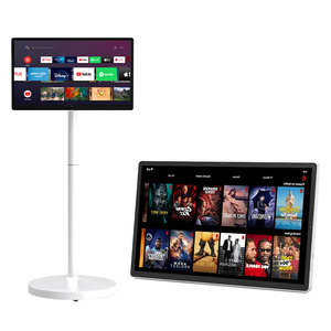 Téléviseur intelligent portable de 24 pouces avec écran tactile, sur roulettes, support au sol mobile, affichage Android sans fil pour la maison - Product Image 1