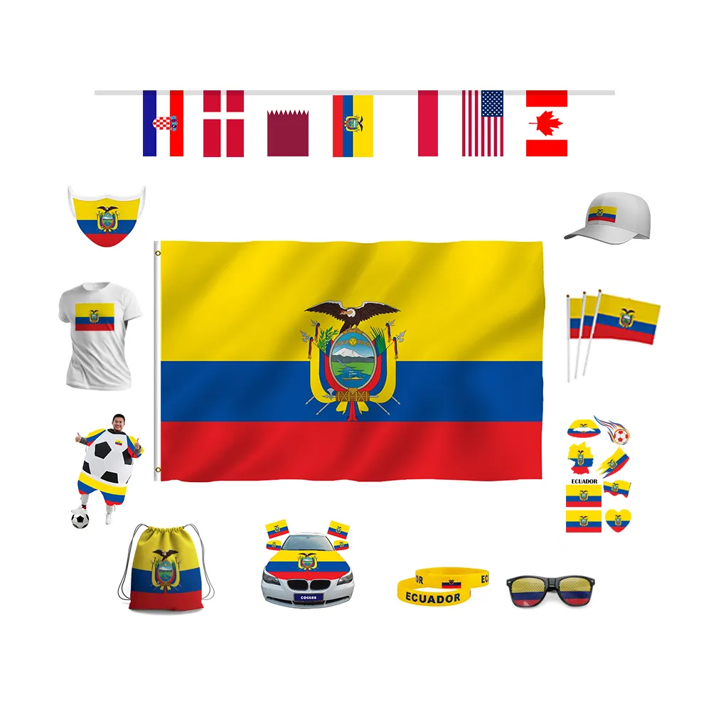 Coppa del mondo 2022 bracciale Ecuador Souvenir accessori per tifosi di calcio bandiera dell'ecuador maglia dell'ecuador per Mundial Futbol 2022