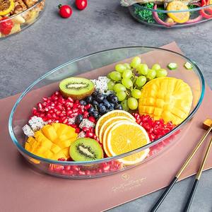 Plat <span class=keywords><strong>de</strong></span> <span class=keywords><strong>cuisson</strong></span> ovale en verre trempé sans plomb <span class=keywords><strong>de</strong></span> qualité alimentaire 3.0L pour cuisine, réfrigérateur et <span class=keywords><strong>four</strong></span>, ensemble d'ustensiles <span class=keywords><strong>de</strong></span> <span class=keywords><strong>cuisson</strong></span> en verre - Product Image 3
