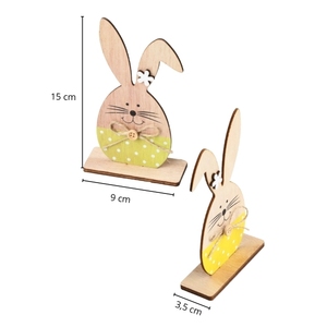Set di 4 Coniglietti Pasquali in Legno, Decorazioni per Casa e Giardino - Product Image 2
